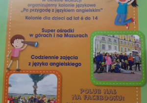 plakat przedstawiający ofertę zajęć dodatkowych dla dzieci firmy Alphabet