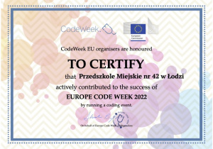 Certyfikat Europe Code Week 2022