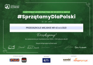 Certyfikat SprzątamyDlaPolski